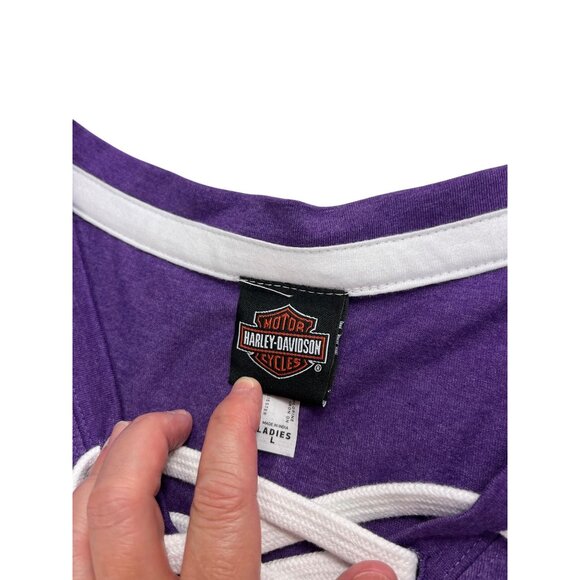 Harley-Davidson® Ornamental Foiled Detail Graphic Long Sleeve Shirt Size Large - Picture 12 of 13